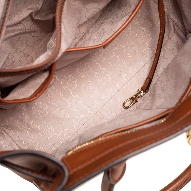 Pre Owned MICHAEL Michael Kors Tan Leather East/West Hamilton Tote
