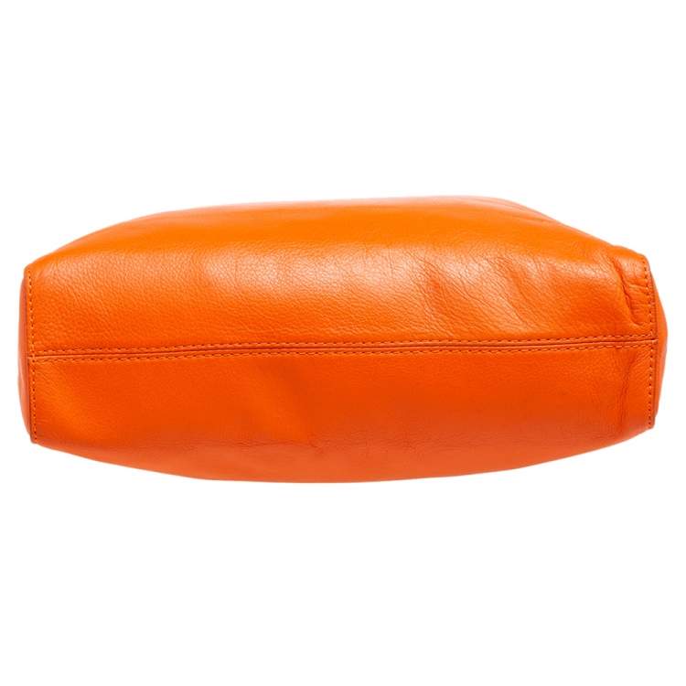 Pre Owned MICHAEL Michael Kors Orange Leather Large Jet Set Tote