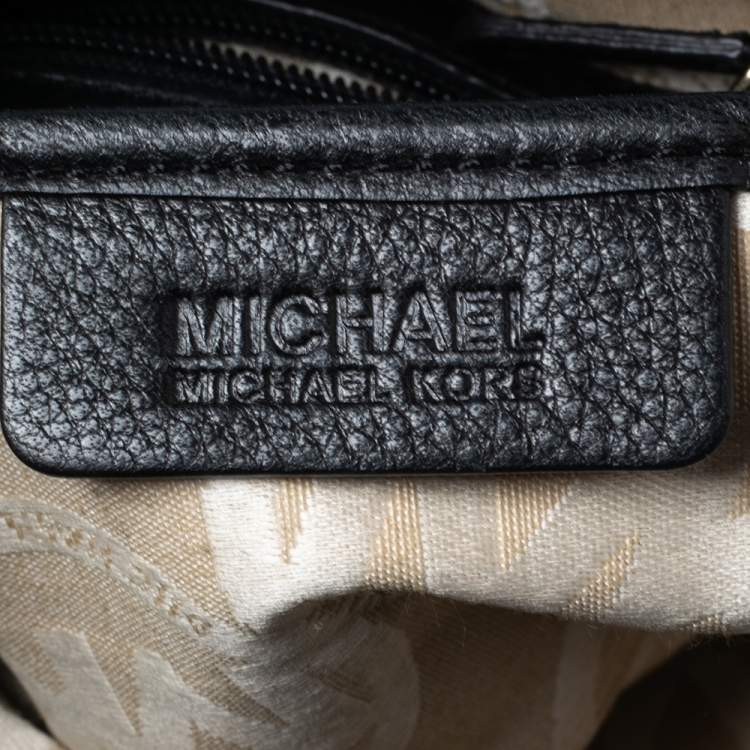 Pre Owned MICHAEL Michael Kors Black Soft Leather Jet Set Chain Hobo