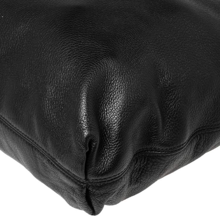 Pre Owned MICHAEL Michael Kors Black Soft Leather Jet Set Chain Hobo