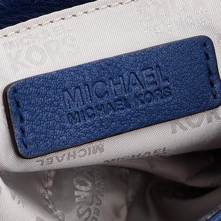 مملوكة مسبقًا Michael Michael Kors Blue Leather Jet Set Crossbody Flap Bag