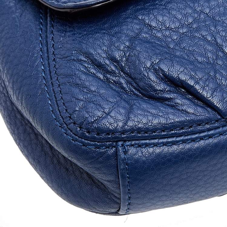 مملوكة مسبقًا Michael Michael Kors Blue Leather Jet Set Crossbody Flap Bag