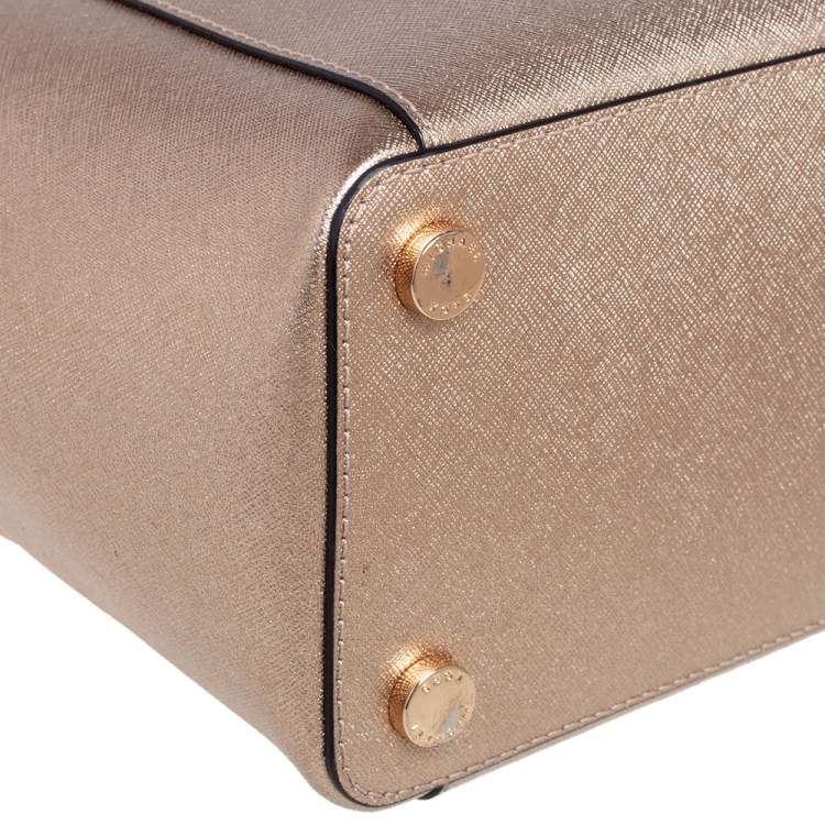 Pre Owned MICHAEL Michael Kors Gold Leather Large Ciara Tote