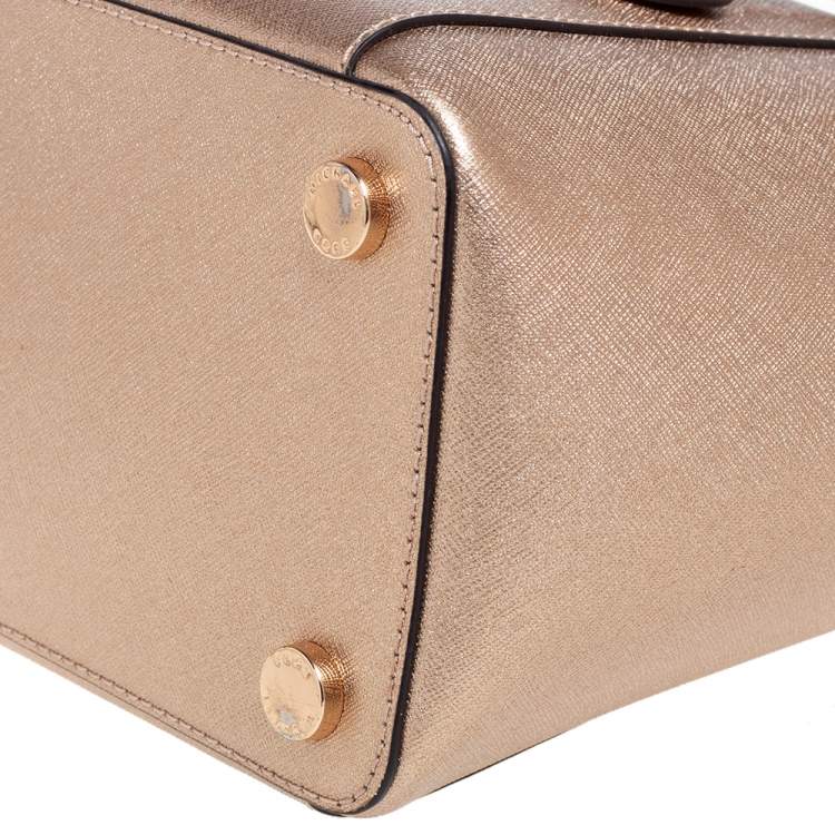Pre Owned MICHAEL Michael Kors Gold Leather Large Ciara Tote