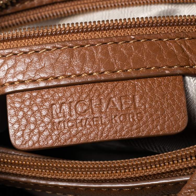 Pre Owned MICHAEL Michael Kors Brown Soft Leather Anabelle Mid Zip Tote