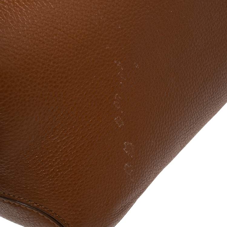 Pre Owned MICHAEL Michael Kors Brown Soft Leather Anabelle Mid Zip Tote