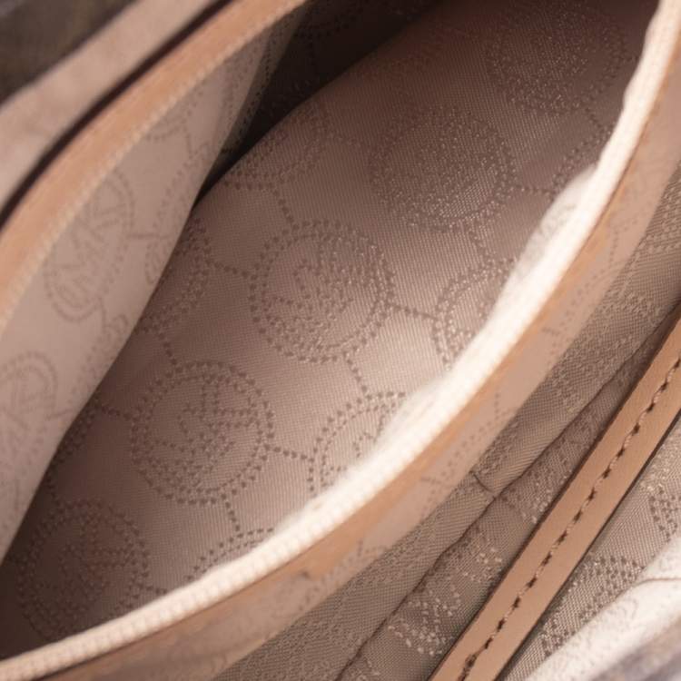 Pre Owned MICHAEL Michael Kors Brown Signature Coated Canvas Shoulder Bag