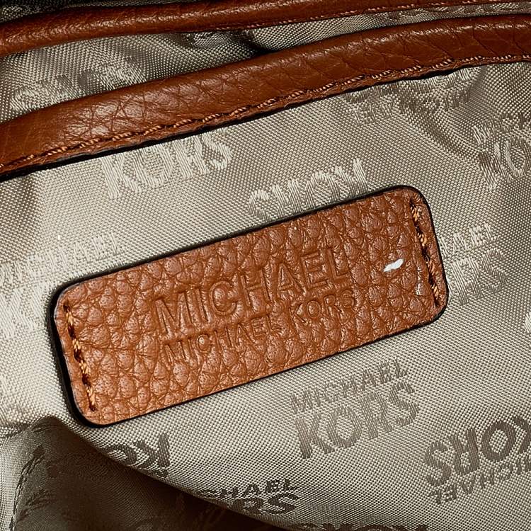 Pre Owned MICHAEL Michael Kors Brown Signature Coated Canvas and Leather Large Abbey Backpack