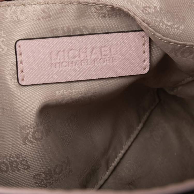 Pre Owned MICHAEL Michael Kors Pink Saffiano Leather Jet Set Travel Chain Tote