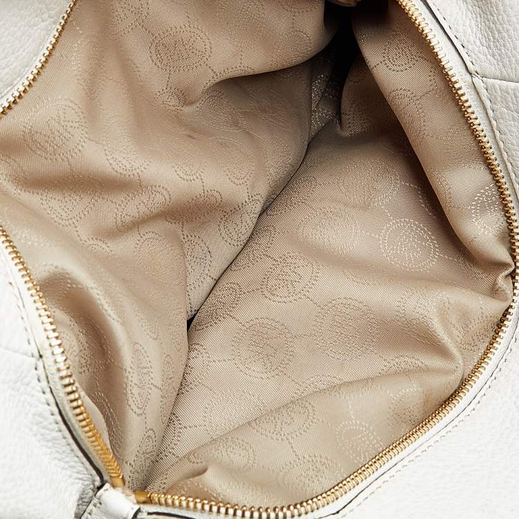 مملوكة مسبقًا MICHAEL Michael Kors White Leather Jet Set Chain Shoulder Bag