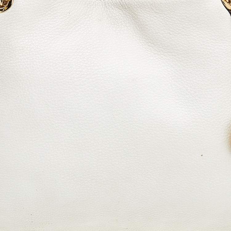 مملوكة مسبقًا MICHAEL Michael Kors White Leather Jet Set Chain Shoulder Bag