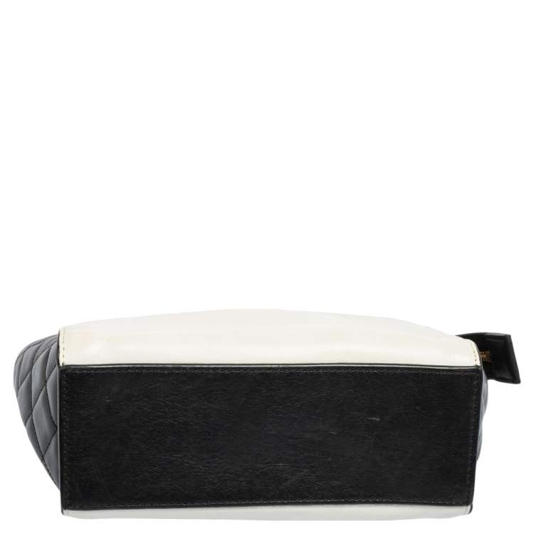 Pre Owned MICHAEL Michael Kors White/Black Leather Small Selma Shoulder Bag