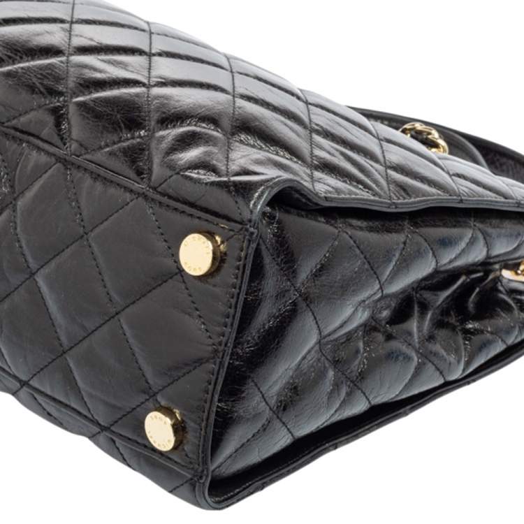 Pre Owned MICHAEL Michael Kors Black Leather Susannah Tote