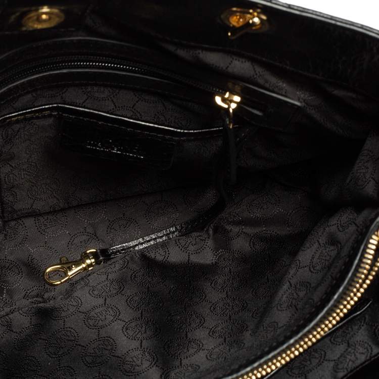 Pre Owned MICHAEL Michael Kors Black Leather Susannah Tote