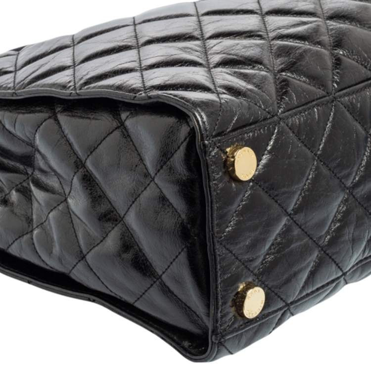 Pre Owned MICHAEL Michael Kors Black Leather Susannah Tote