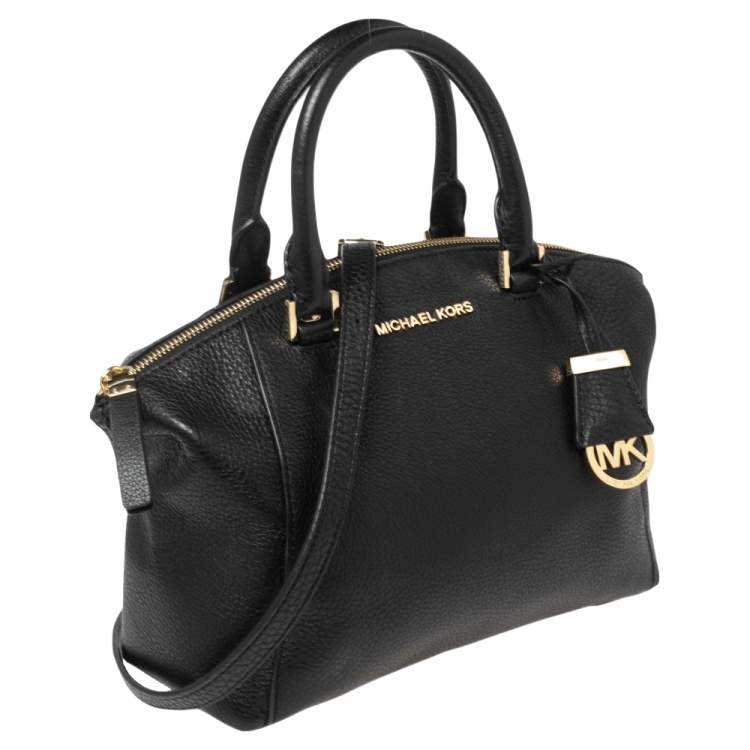 Pre Owned MICHAEL Michael Kors Black Leather Riley Satchel