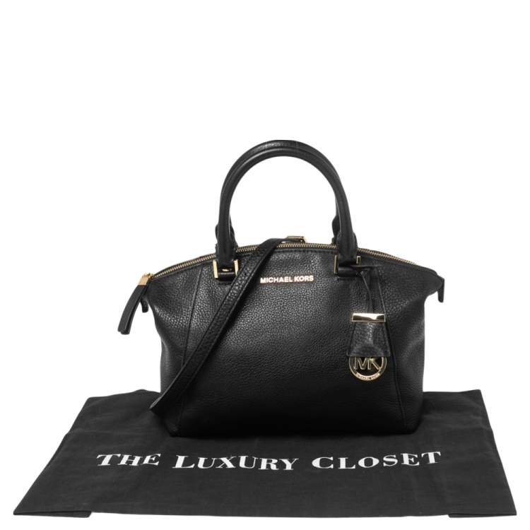 Pre Owned MICHAEL Michael Kors Black Leather Riley Satchel