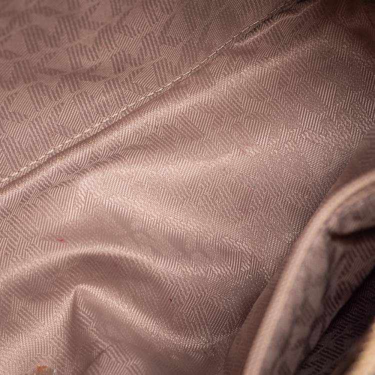 مملوكة مسبقًا MICHAEL Michael Kors Nude Beige/Brown Saffiano Leather Dome Shoulder Bag