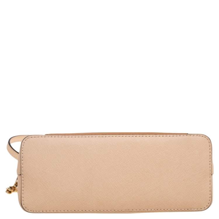 مملوكة مسبقًا MICHAEL Michael Kors Nude Beige/Brown Saffiano Leather Dome Shoulder Bag