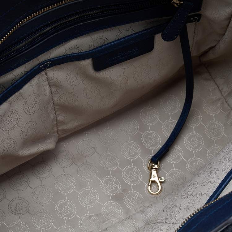 Pre Owned MICHAEL Michael Kors Blue Leather Large Selma Tote