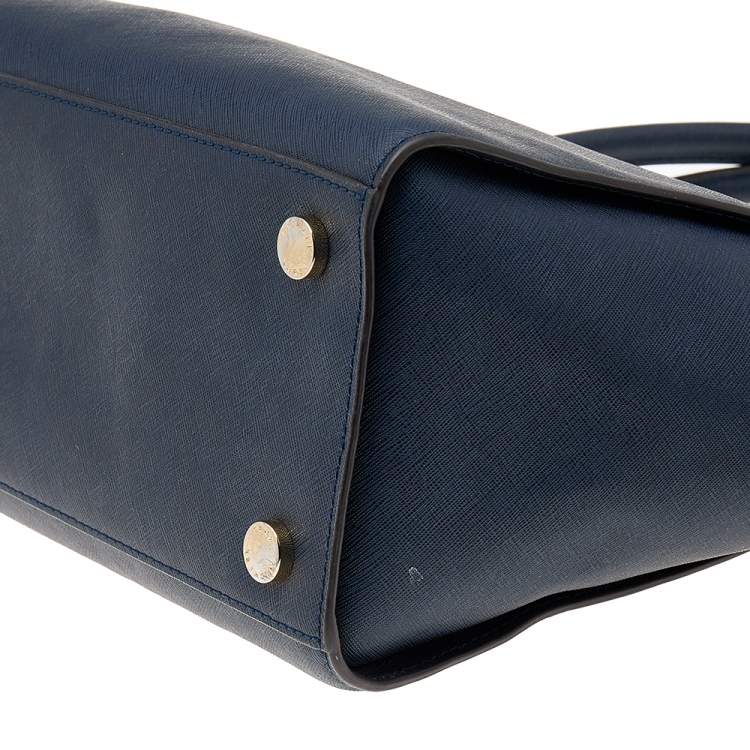 Pre Owned MICHAEL Michael Kors Blue Leather Large Selma Tote