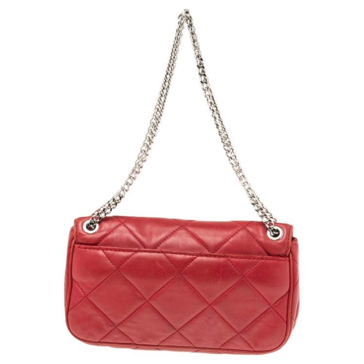 Pre Owned MICHAEL Michael Kors Red Quilted Leather Sloan Shoulder Bag