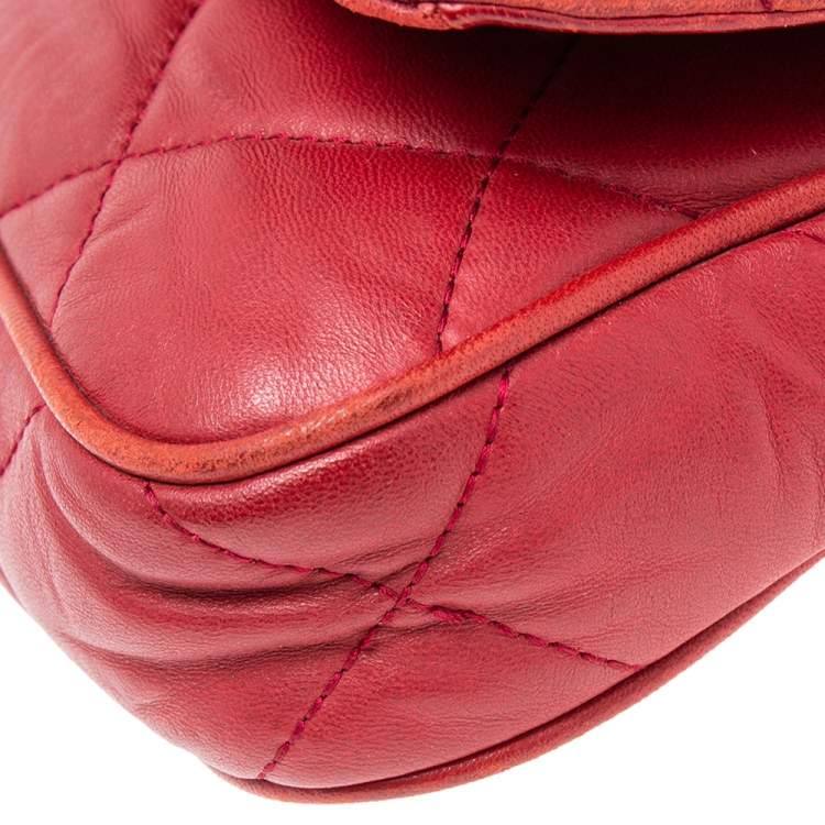 Pre Owned MICHAEL Michael Kors Red Quilted Leather Sloan Shoulder Bag