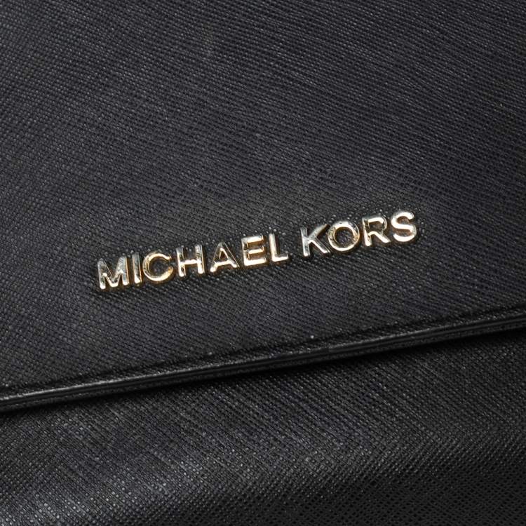 مملوكة مسبقًا MICHAEL Michael Kors Black Saffiano Leather Shoulder Bag