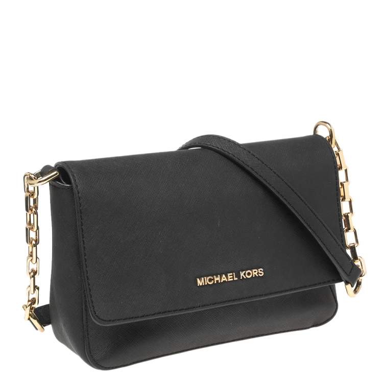 مملوكة مسبقًا MICHAEL Michael Kors Black Saffiano Leather Shoulder Bag
