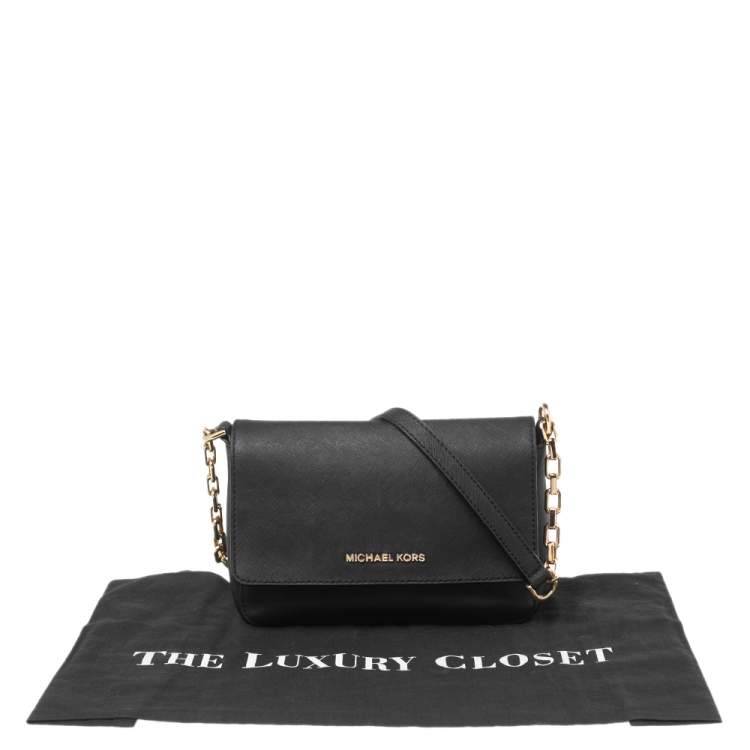 مملوكة مسبقًا MICHAEL Michael Kors Black Saffiano Leather Shoulder Bag