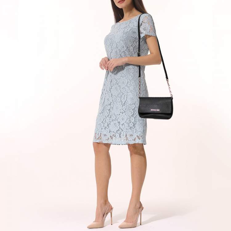 مملوكة مسبقًا MICHAEL Michael Kors Black Saffiano Leather Shoulder Bag