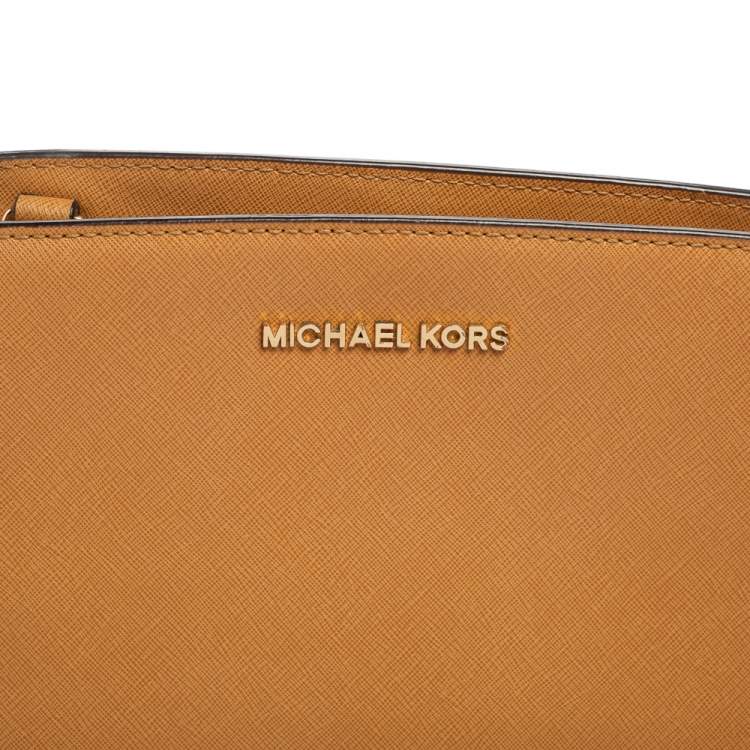مملوكة مسبقًا MICHAEL Michael Kors Tan Saffiano Leather Medium Selma Crossbody Bag