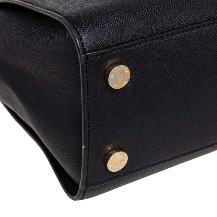 مملوكة مسبقًا MICHAEL Michael Kors Black Saffiano Leather Medium Selma Satchel