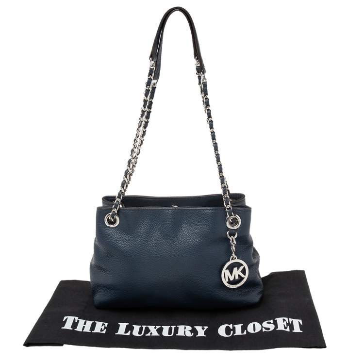 Pre Owned MICHAEL Michael Kors Blue  Leather Chain Shoulder Bag