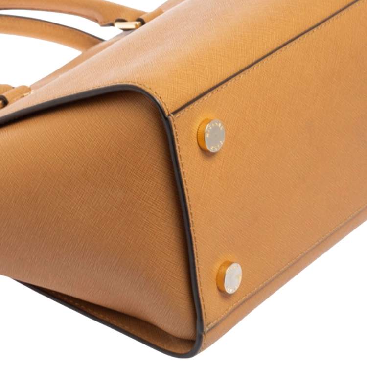 Pre Owned MICHAEL Michael Kors Caramel Brown Leather Large Selma Tote