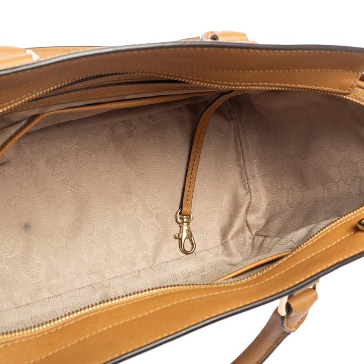 Pre Owned MICHAEL Michael Kors Caramel Brown Leather Large Selma Tote
