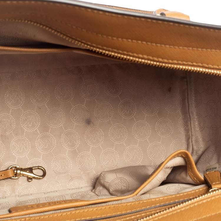 Pre Owned MICHAEL Michael Kors Caramel Brown Leather Large Selma Tote