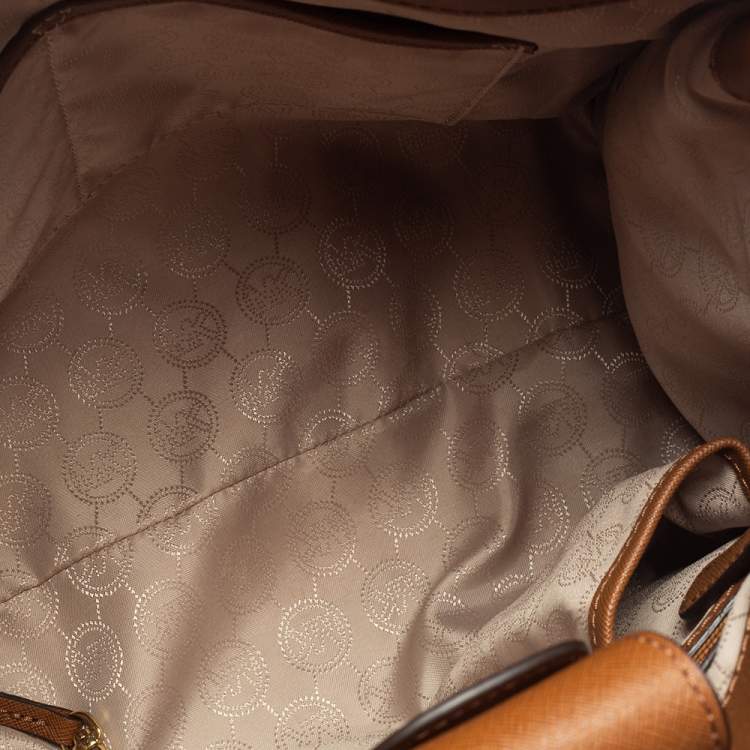 Pre Owned MICHAEL Michael Kors Brown Saffiano Leather Large Hamilton North South Tote