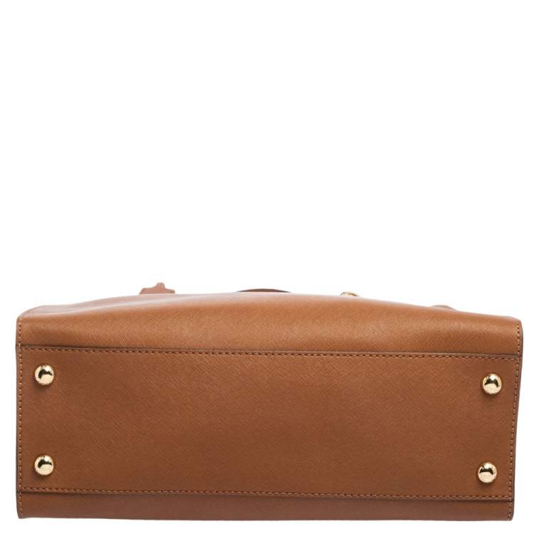 Pre Owned MICHAEL Michael Kors Brown Saffiano Leather Large Hamilton North South Tote