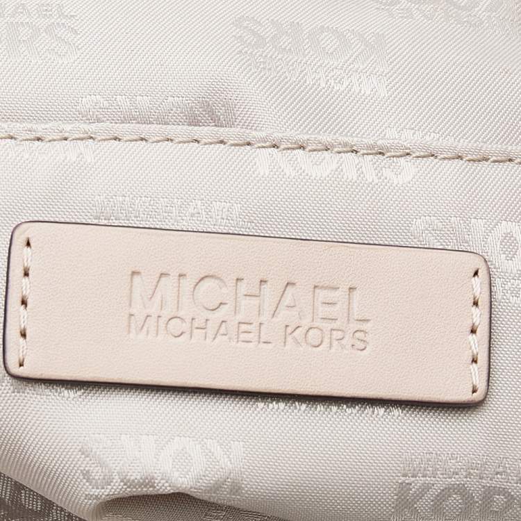 Pre Owned MICHAEL Michael Kors Cream Leather Medium Jet Set Tote