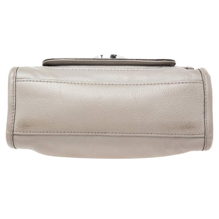 Pre Owned MICHAEL Michael Kors Grey Leather Small Margo Crossbody Bag