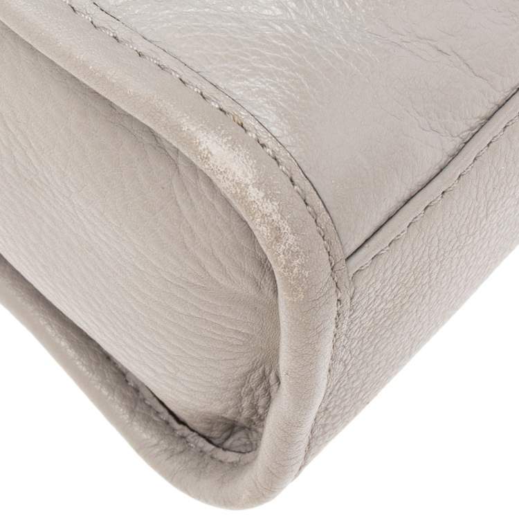 Pre Owned MICHAEL Michael Kors Grey Leather Small Margo Crossbody Bag