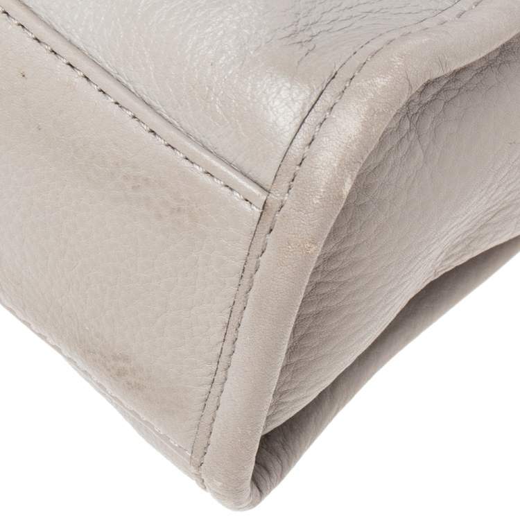 Pre Owned MICHAEL Michael Kors Grey Leather Small Margo Crossbody Bag