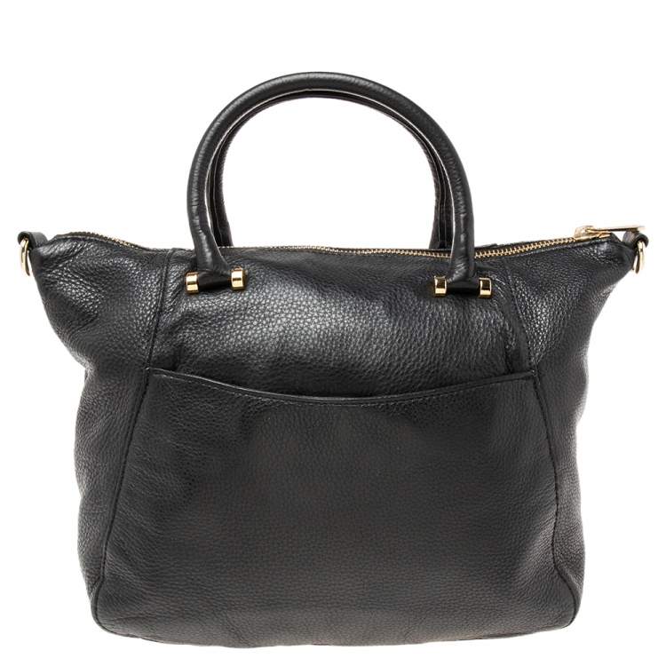 Pre Owned MICHAEL Michael Kors Black Soft Leather Fulton Chain Satchel