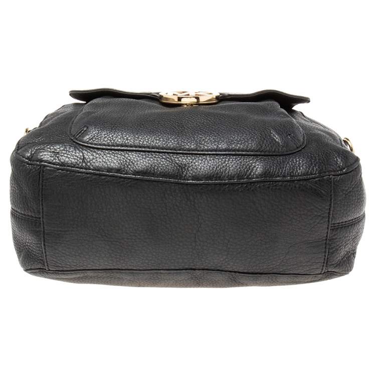 Pre Owned MICHAEL Michael Kors Black Soft Leather Fulton Chain Satchel