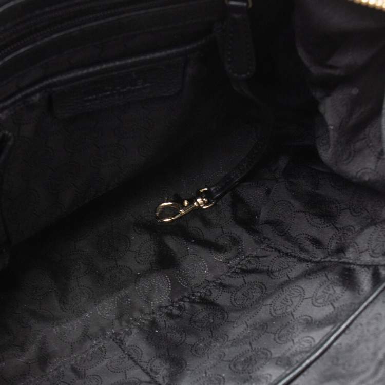 Pre Owned MICHAEL Michael Kors Black Soft Leather Fulton Chain Satchel