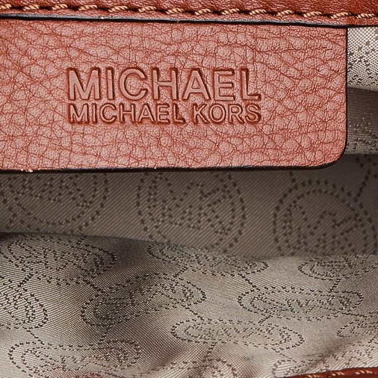 مملوكة مسبقًا MICHAEL Michael Kors Brown Signature Coated Canvas And Leather Large Selma Tote