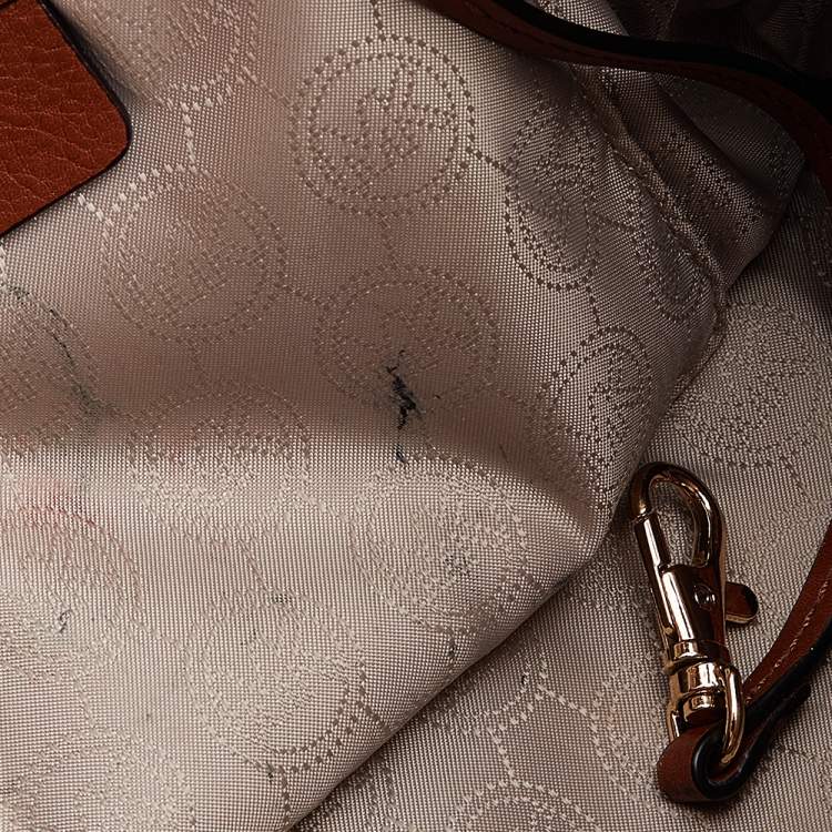 مملوكة مسبقًا MICHAEL Michael Kors Brown Signature Coated Canvas And Leather Large Selma Tote