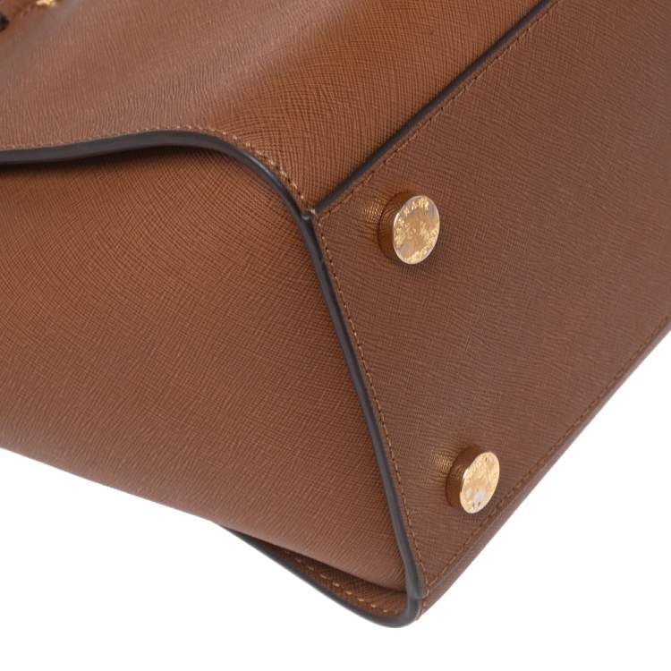 Pre Owned MICHAEL Michael Kors Brown Saffiano Leather Large Selma Tote