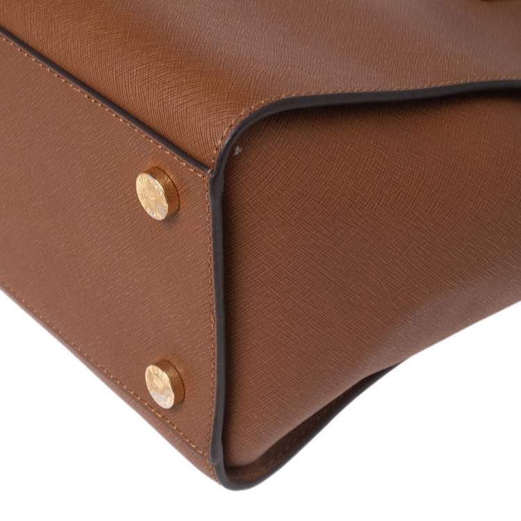 Pre Owned MICHAEL Michael Kors Brown Saffiano Leather Large Selma Tote